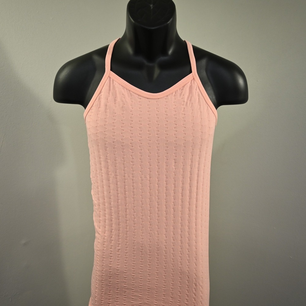 Athleta Tank Top Gym Shirt Womens‎ Size Medium Pink Sleeveless Nylon Stretch
